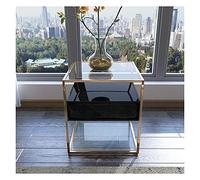 Bedside Table Nightstand End Table Side Table Bedside Cabinet Nordic Solid Wood Living Room Corner Corner Multifunctional Locker Bedroom Storage Cabinet (Color : Black) needed