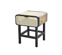 Bedside Table Nightstand End Table Side Table Bedside Table Real Rattan Solid Wood Handmade New Chinese Coffee Table Simple Retro Small Cabinet (Color : B) needed