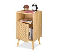 Bedside Table Nightstand Side Cabinet Bedroom Cupboard Shelf Rattan 72x40x39cm