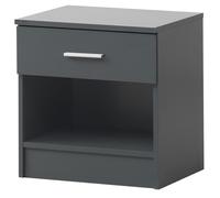 Rio Costa Bedside Cabinet Bedroom Furniture Nightstand Table 1 Drawer Dark Grey