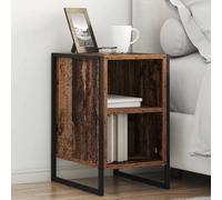 Bedside Table Old Wood 39.5x30x50cm Engineered Wood Steel Legs Industrial Small