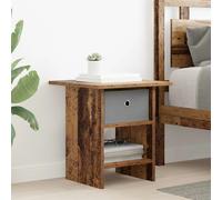 Bedside Table Old Wood Ample Storage 41 x 40 x 45 cm Brown Engineered Wood