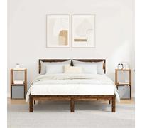 Bedside Table Old Wood Engineered Wood 30.5x27x59.5cm 1-Drawer 1 Shelf Pair Set.