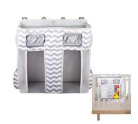 Bedside Table Organizer - Oxford Storage Bag Near Crib | Large Capacity Stackable Nursery Pockets For Bottles & Accessories