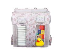 Bedside Table Organizer - Oxford Storage Bag Near Crib | Large Capacity Stackable Nursery Pockets For Bottles & Accessories