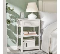 Bedside Table Side Table Beside Table With 1 Drawer 2 Shelves,sobuy Fbt46-W