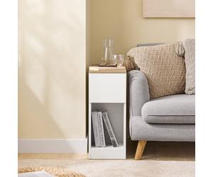 Bedside Table Side Table Narrow Nightstand Side End Table,sobuy Fbt162-Nw