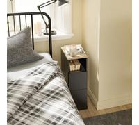 Bedside Table Side Table Nightstand With 2 Drawers And Shelf Black,sobuy Fbt149-Sch