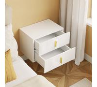 Bedside Table Side Table Nightstand With 2 Drawers Wall Mounted White,sobuy Fbt177-E-W