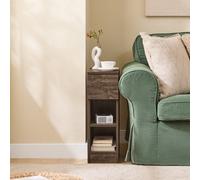 Bedside Table Side Table Slim Narrow Side Table Nightstand With Drawer And 2 Shelves,sobuy Fbt111-Sn
