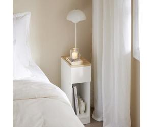 Bedside Table Side Table Slim Table Nightstand With Drawer And Shelf For Bedroom,white And Brown,sobuy Fbt111-Nw
