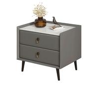 Bedside Table, Small Bedside Table with 2 Drawers, Wooden Nightstand, Side Table, Slate, Scandinavian Bedside Cabinet, For Small Spaces, Living Room, Bedroom, Entryway, Home, Home Office, I