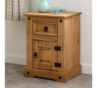 Bedside Table Small Petite 1 Door 1 Drawer Mexican Pine Bedroom Storage