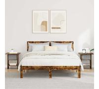 Bedside Table Smoked Oak 41x40x45 cm Engineered Wood, Compact Drawer and Shelf