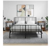 Bedside table Smoked Oak 50x41x65cm Engineered Wood Iron Industrial Nightstands