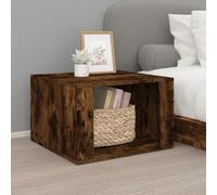 Bedside Table Smoked Oak 57x55x36 cm Engineered Wood Compact Storage with Drawer