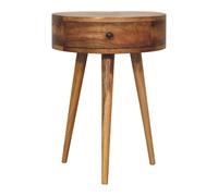 Mini Oak-ish Circular Shape Bedside Table