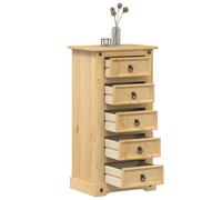 Bedside Table Solid Pine Honey 53x39x103cm 1 Drawer Durable Nightstand Slim