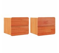 Bedside Table with Drawer Solid pinewood Nightstand Wall-Mounted vidaXL