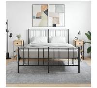 Bedside Table Sonoma Oak 34x36x70 cm Engineered Wood & Iron Modern Nightstand UK