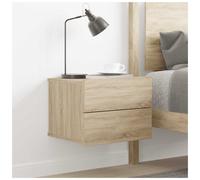 Bedside Table Sonoma Oak 40x30x30cm Engineered Wood 2-Drawer Nightstand Compact
