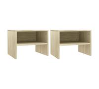 Bedside Table Sonoma Oak 40x30x30cm Engineered Wood Rustic Nightstand with Shelf