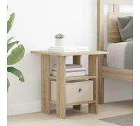 Bedside Table Sonoma Oak 41x40x45cm Engineered Wood 1 Drawer Shelf Compact Slim