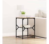 Bedside Table Sonoma Oak 41x40x60cm Engineered Wood & Steel 1 Shelf Modern Matte