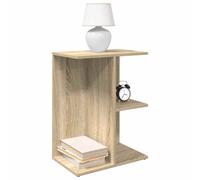 Bedside Table Sonoma Oak 46.5x29x61 cm Engineered Wood 3-Compartment Nightstand