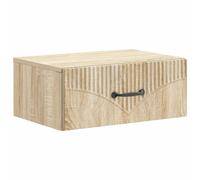 Bedside Table Sonoma Oak 49x34.5x20cm Engineered Wood Wall-Mounted Slim 1 Drawer