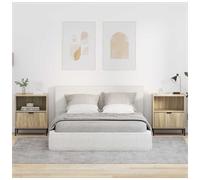 Bedside Table Sonoma Oak 49x36x61cm Engineered Wood 2 Drawers 2 Shelves SlimLegs