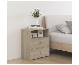 Bedside Table Sonoma Oak 50x32x60 cm Engineered Wood 2 Drawer Rustic Compact UK
