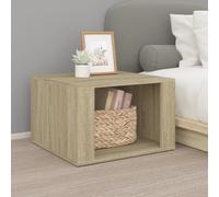 Bedside Table Sonoma Oak Engineered Wood 57x55x36 cm Nightstand 2-Drawer Storage