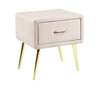 Bedside Table Velvet Light Beige FLAYAT