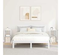 Bedside Table White 30.5x27x59.5cm Modern Engineered Wood 1 Drawer 1 Shelf 2pcs