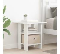 Bedside Table White 41x40x45cm Engineered Wood 1 Drawer & 1 Shelf Modern Compact