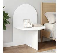 Bedside table White 48 x 49 x 65 cm Engineered wood Wall or Floor Mount Minimal.