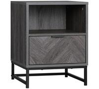 Bedside Table with Drawer and Shelf