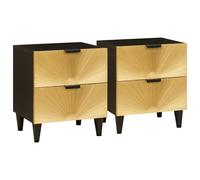 Bedside Table with Drawer Black and Gold Nightstand Bedroom Furniture vidaXL