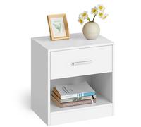 Side Table with Drawer Handle, Classic White