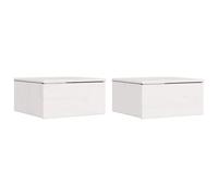 vidaXL Bedside Table 2 pcs Wax Brown 37 x 35 x 18.5 cm Solid pine wood