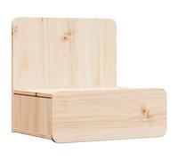 Bedside Table Brown Solid Pine Wood 44 x 32.5 x 40 cm Compact 1 Drawer Textured