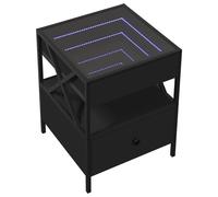 Bedside Table with Infinity LED Nightstand Bed Table Bedside Cabinet vidaXL