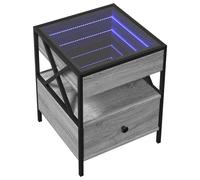 Bedside Table with Infinity LED Nightstand Bed Table Bedside Cabinet vidaXL