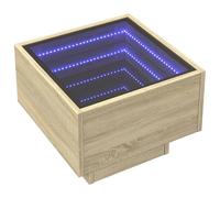 Bedside Table with Infinity LED Nightstand Bed Table Bedside Cabinet vidaXL