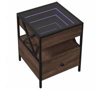 Bedside Table with Infinity LED Nightstand Bed Table Bedside Cabinet vidaXL