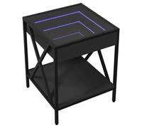 Bedside Table with Infinity LED Nightstand Bed Table Bedside Cabinet vidaXL