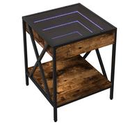 Bedside Table with Infinity LED Nightstand Bed Table Bedside Cabinet vidaXL