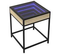 Bedside Table with Infinity LED Nightstand Bed Table Bedside Cabinet vidaXL