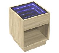 Bedside Table with Infinity LED Nightstand Bed Table Bedside Cabinet vidaXL